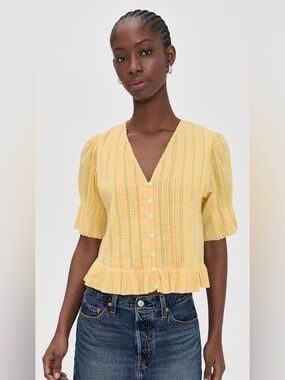 NWT- SEA ‘Alberte Solid Bubble Sleeve Blouse’ Medium